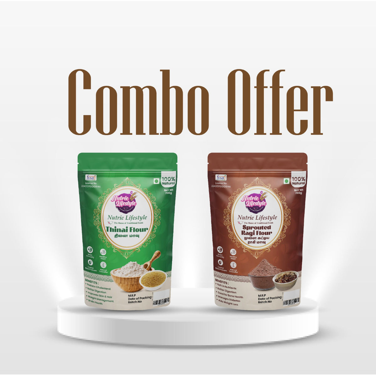 Super Millet Flour Combo – Sprouted Ragi & Thinai Flour